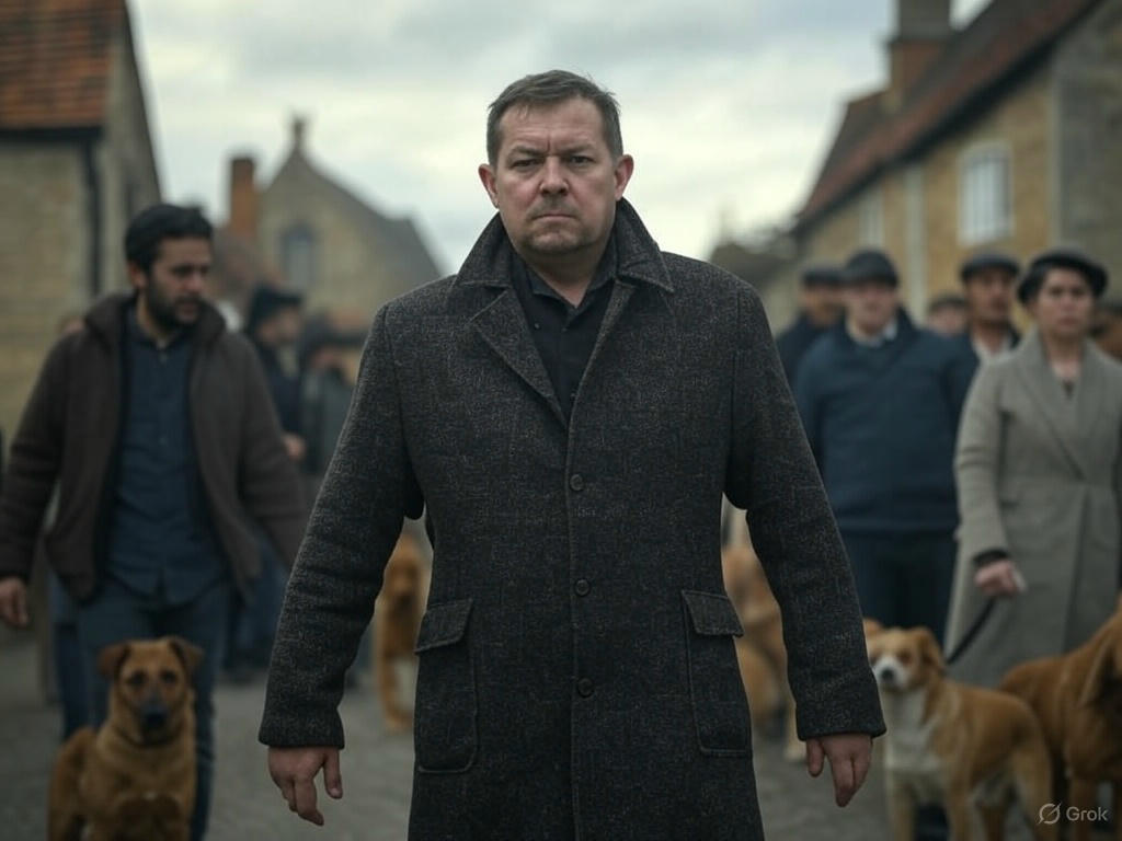 A suspicious man with no dog